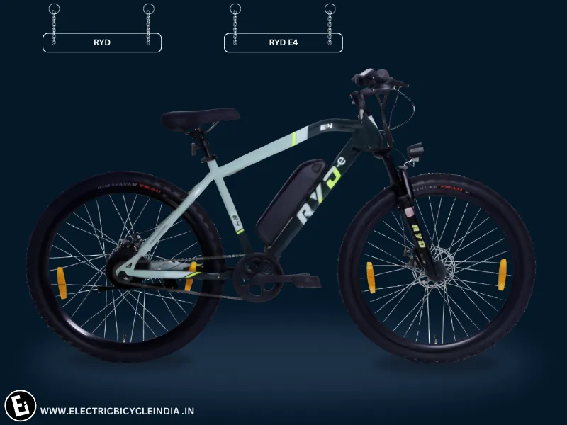 Best Electric Bicycles In India - Ryd E4Series 
 Creme - Forest Green By Ryd E-bike - Electric Bicycle India