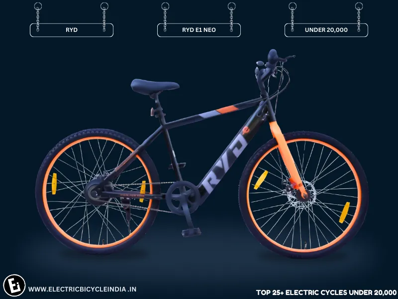 Best Electric Bicycles Under 20000 In India - Ryd E1 Neo Black & Orange By Ryd E-cycle - Electric Bicycle India