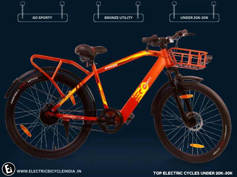 Best Electric Cycles For Men Under 20k-30k India 2025, Bronze Utility By Go Sporty - Electric Bicycle India