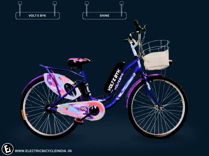 Best Electric Bicycles for girls, Women and ladies In India - SHINE By Volt e byk - Electric Bicycle India.